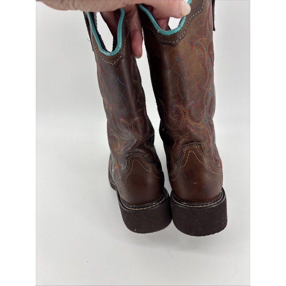 Justin Gypsy Raya Brown Leather Square Toe Cowboy Boots Women’s 7B GY2900 - Picture 4 of 7